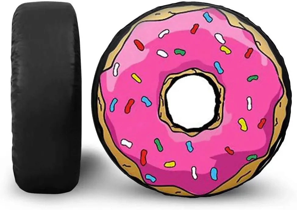 Pink Donut Spare Wheel Tire Cover Weatherproof Tire Protectors for Trailer RV SUV Truck and Many Vehicles