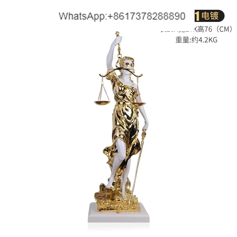 Goddess of Justice and Justice Sculpture Fairness Justice Statue Lawyer's Office Legal Scale Decoration Living Room Decoration