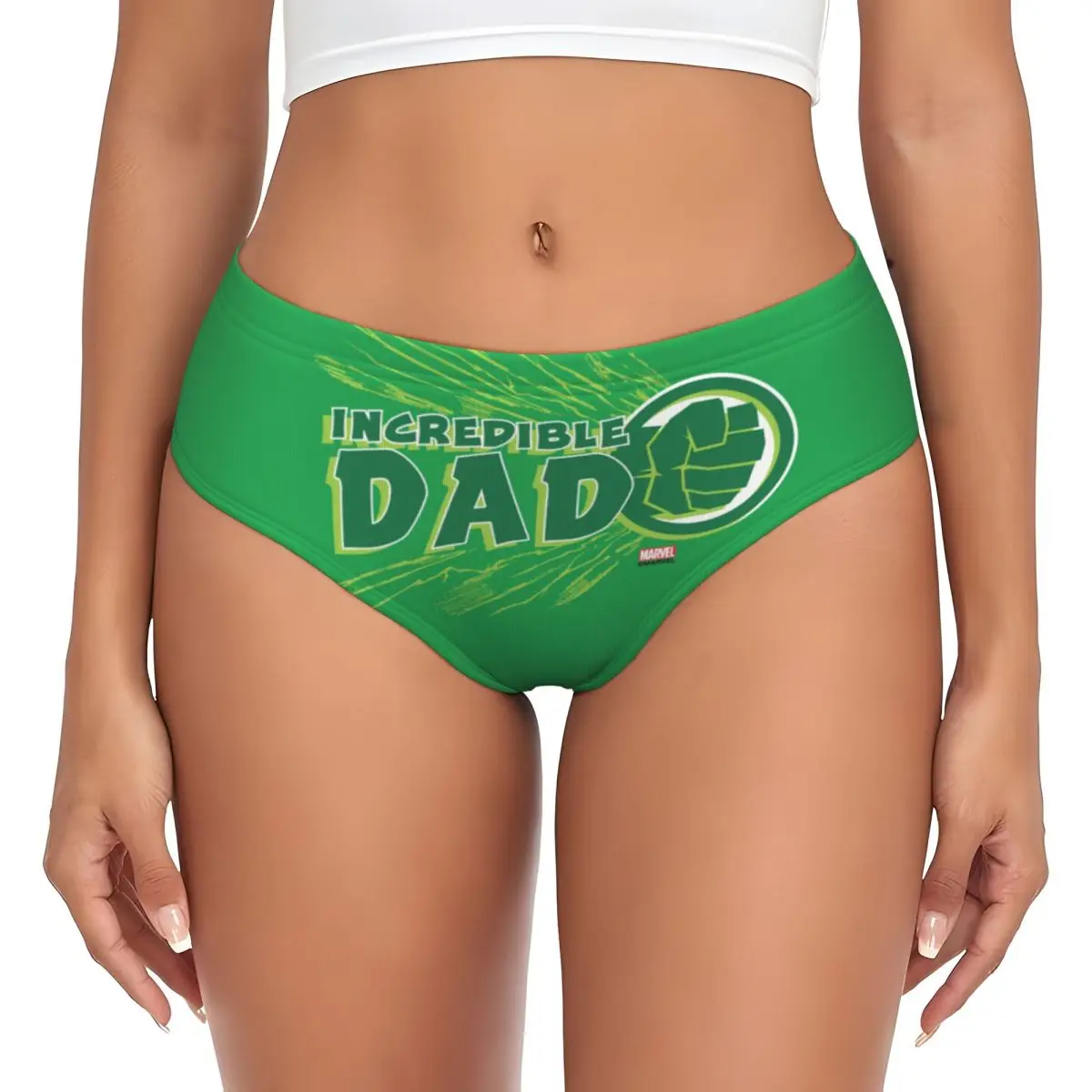 Custom Hulk Incredible Dad Brief Panties Women Stretch Underwear