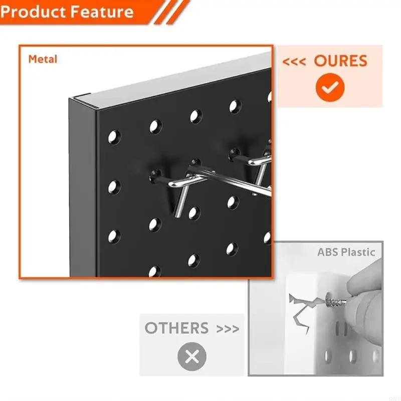 K9FB 4PC Công cụ nhà để xe kim loại lưu trữ Pegboard Tường bảng Tường hạng nặng tổ chức hội thảo