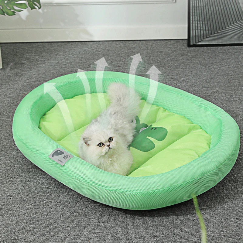 Kimpets Cat Bed Cooling Mat Summer Pad Mat Dogs Blanket Sofa Breathable Cold Pet Dog Bed Summer Washable Large Cats Ice Pad