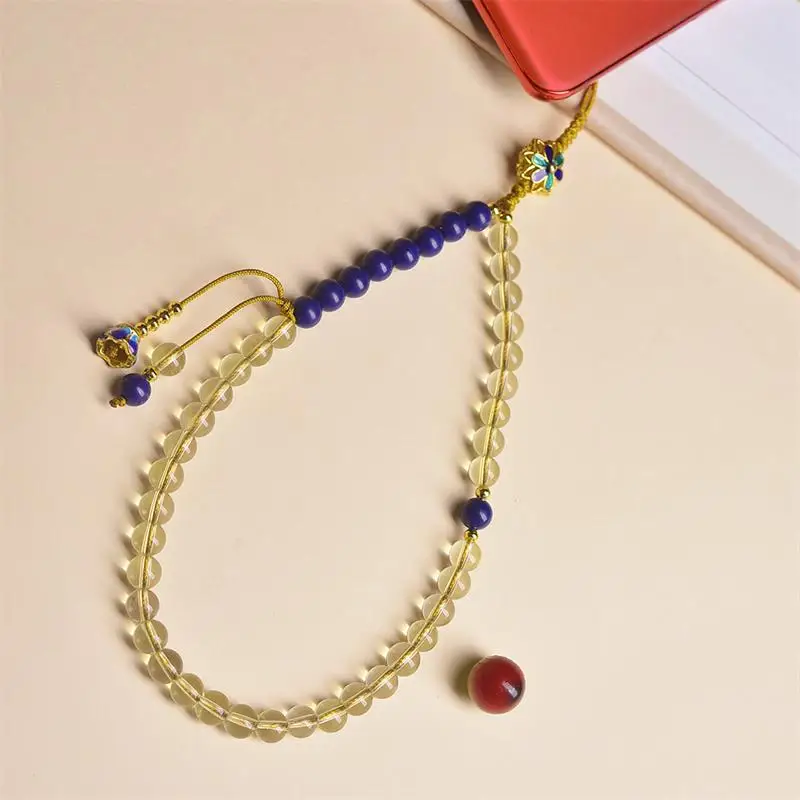 Natural Citrine Blue Stone Bead Hand Chain Pendant Accessory Crystal Reiki Healing Stone Fashion Jewelry Gifting Gift For Women