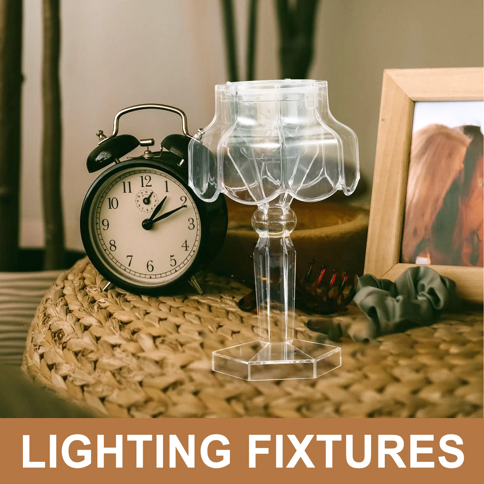 

Delicate Small Night Lamp PP Material Clear Simple Design Bedroom Desk Lamp Warm Light for Indoor Decorative Night Light