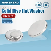 Arandela de disco sólido sin orificio, almohadilla de junta plana redonda de acero inoxidable M2 M5 M6, 1 ~ 20 piezas