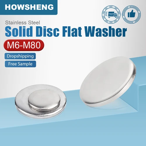 Imagen 1 del producto Arandela de disco sólido sin orificio, almohadilla de junta plana redonda de acero inoxidable M2 M5 M6, 1 ~ 20 piezas