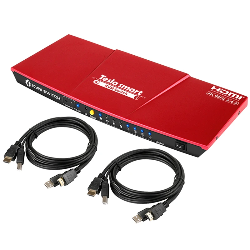 TESmart 1 Type-C 4x1 Video KVM 4K60Hz 4:4:4 HDMI  Switch for Meeting