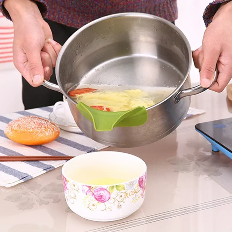 1 Stück Trichter, auslaufsicherer Silikon-Slip-on-Trichter für Suppe, Ausgießer, Töpfe, Pfannen, Schüsseln und Gläser, Küchenhelfer-Werkzeug – Detail 9