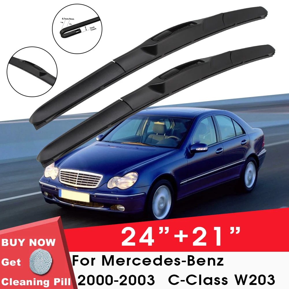 Car Wiper Front Window Windshield Rubber Silicon Refill For Mercedes-Benz C-Class W203 2000-2003 LHD RHD 24\