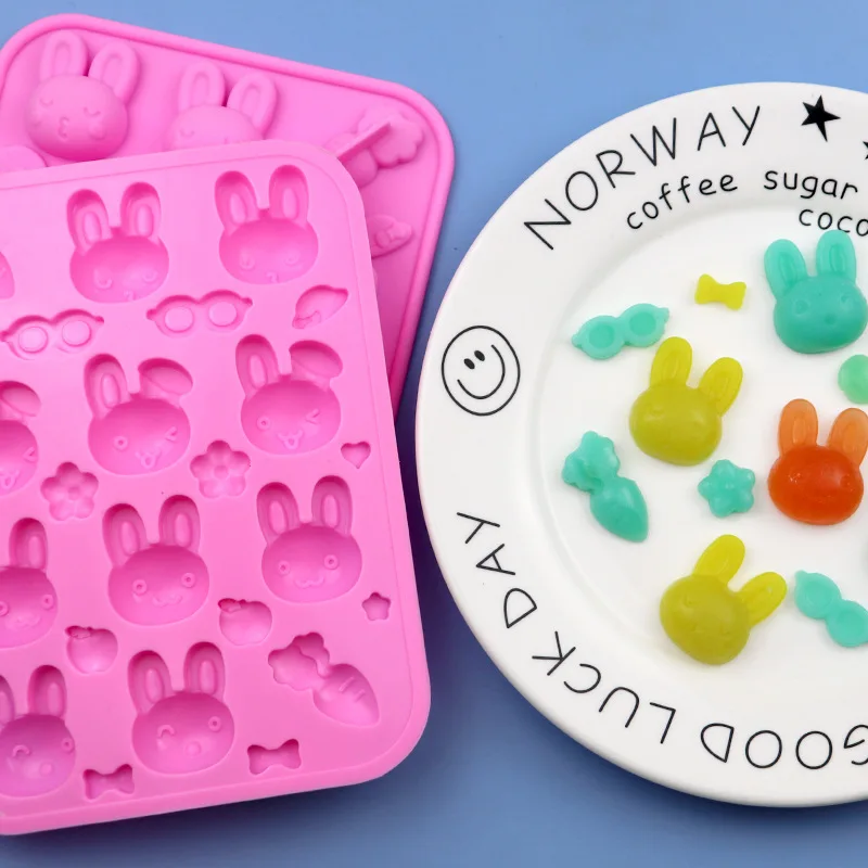 Wholesale 10-piece Bunny & Carrot Cute Silicone Chocolate Mold Set - Home Baking Diy 639
