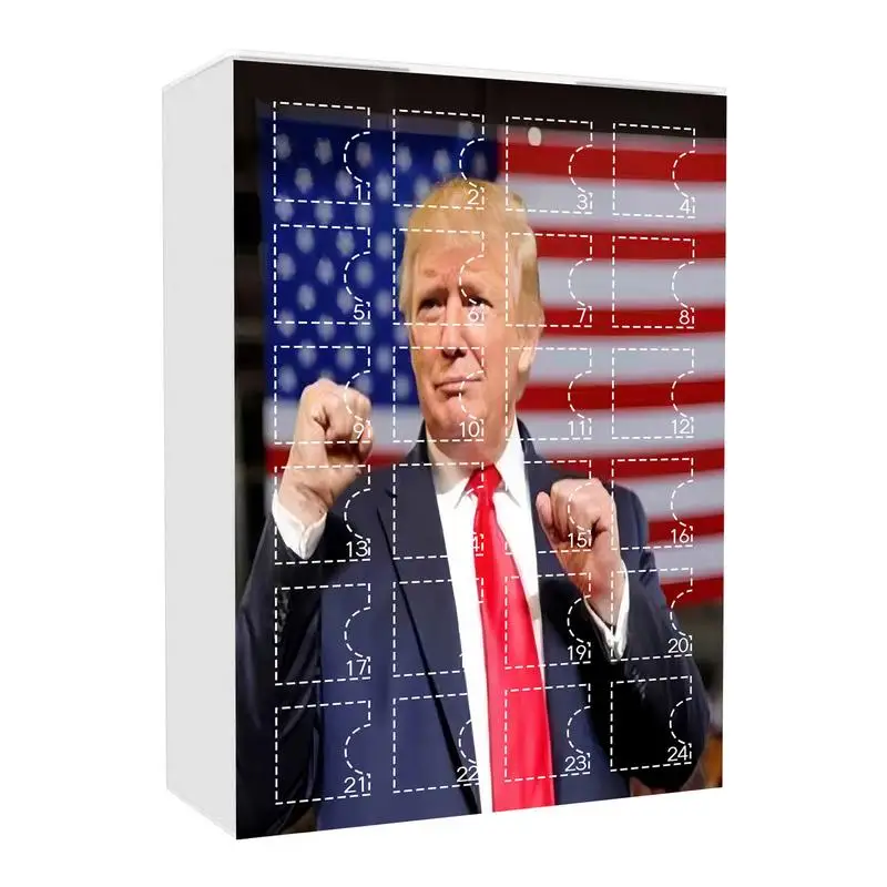 Christmas Advent Calendar Christmas Acrylic Ornaments Countdown President Supporter Countdown Calendar for Window Wall Door