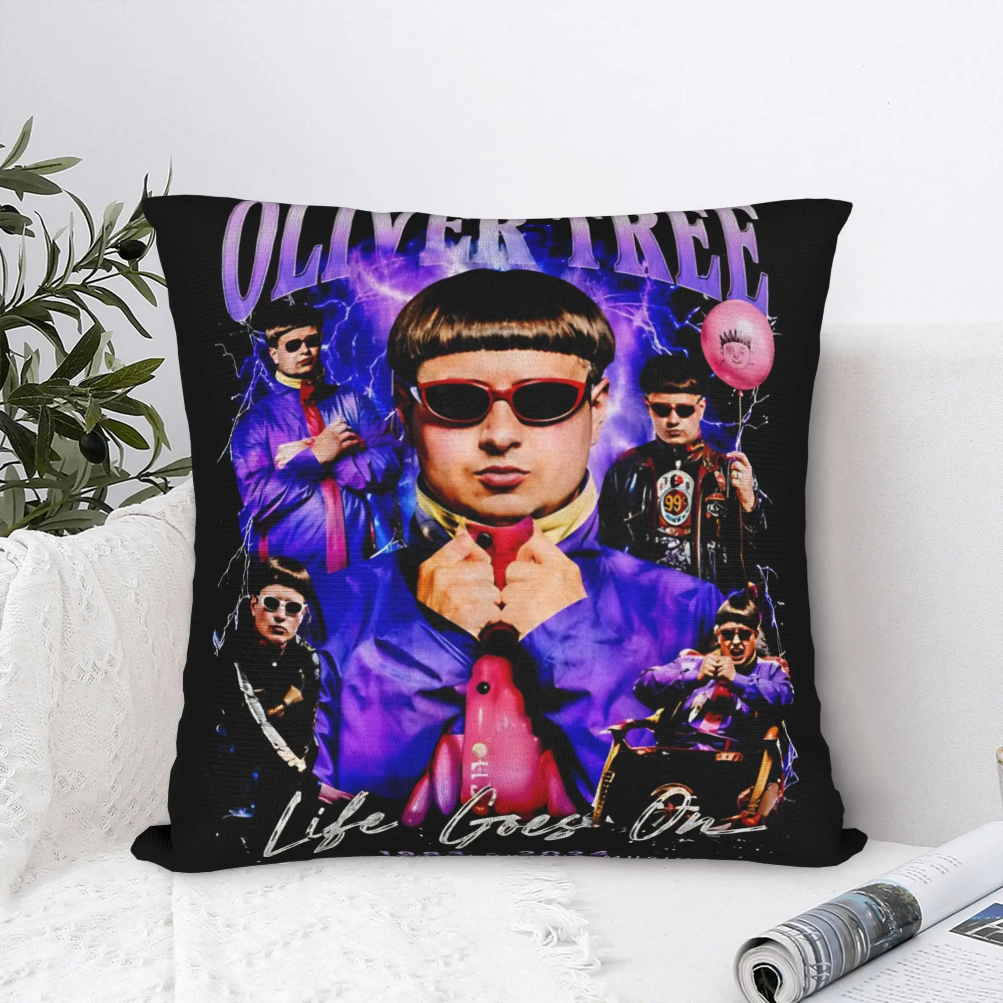 Pillow Cover In memory of Oliver Tree collage portraits life goes on tribute   Pillow Case For Bedroom Home Decor Pillowcases