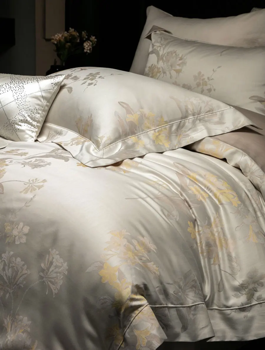 Vintage pastoral jacquard bedding set,full queen king elegant double 100S cotton home textile bed sheet pillowcase quilt cover