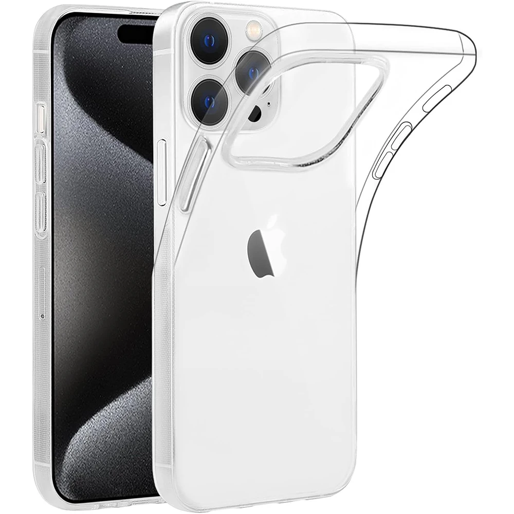 Ultra Thin Silicone Soft Case For iPhone 15 Pro Max Clear Transparent Back Cover For Apple iPhone15 iPhone 15 Promax 15Pro Shell
