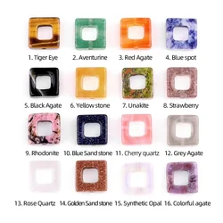 JOYA GIFT6PCS Wholesale Multi Color 10MM Compact and Exquisite Natural Crystal Stone Hollow Box Shape Beads Side Hole  DIY