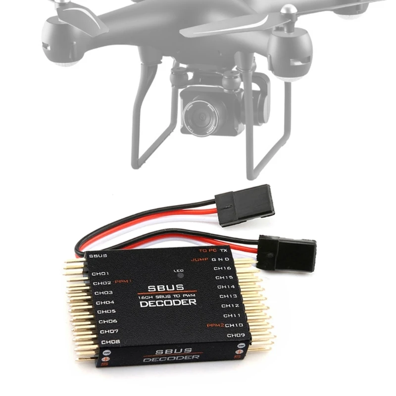 Remote Control Helicopter Aircraft Part For Futaba Frsky Orange Sbus To Pwm/Ppm Decoders 16 Channel Converter Receiver