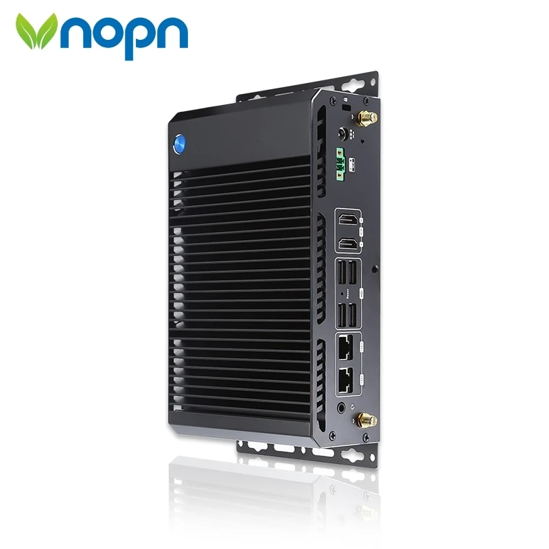 Vnopn 6COM 2HD-MI 2LAN безвентиляторный Pentium 4405U Core i3 i5 i7 промышленный din-рейка встроенный мини ПК