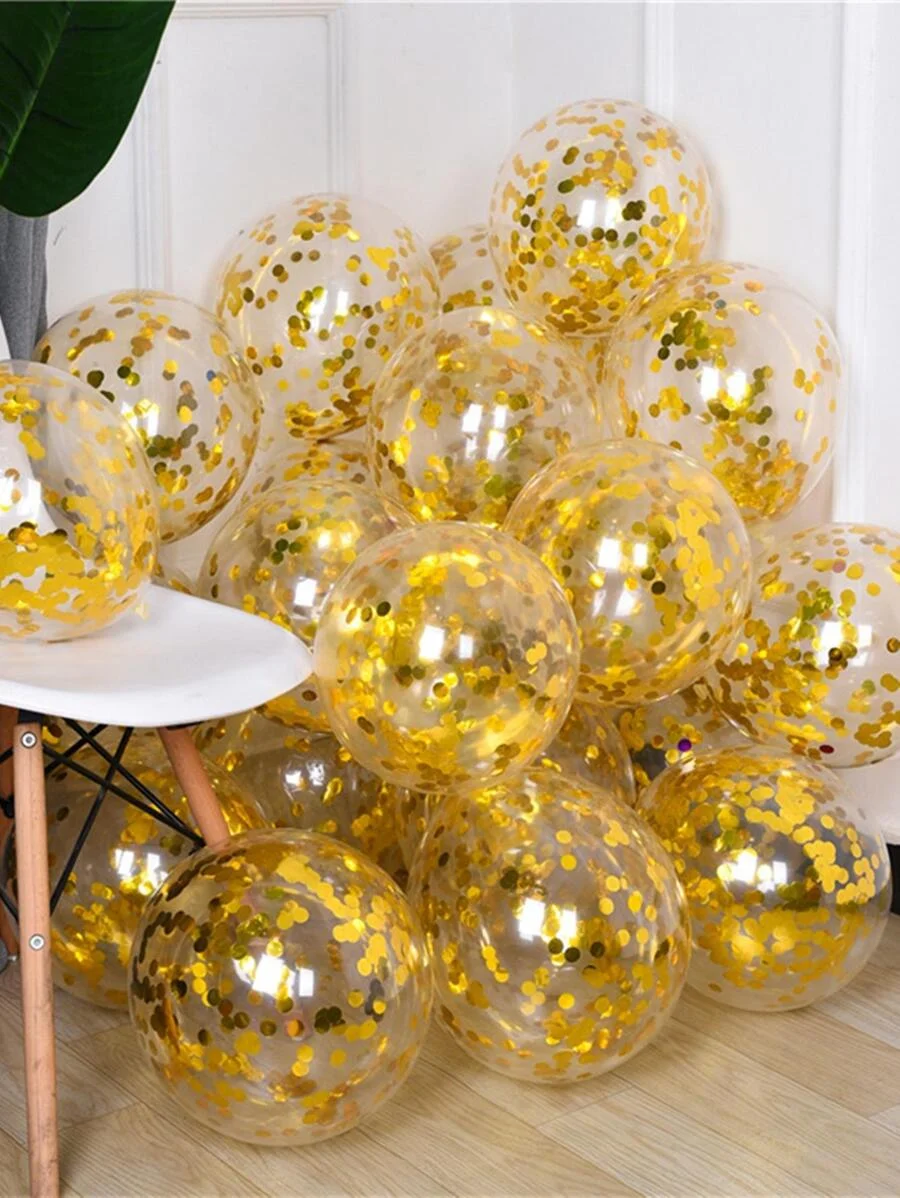 10 قطعة 12 بوصة متعدد الألوان النثار اللاتكس بالون بريق واضح شفاف بالوعة الهيليوم لحفل الزفاف ، عيد ميلاد ، العودة إلى المدرسة