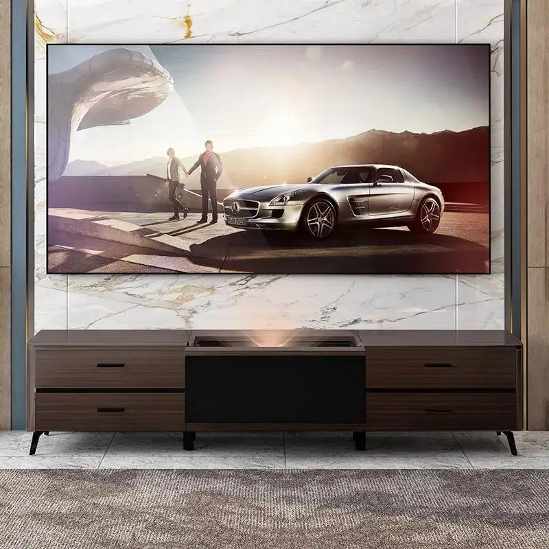 Front and rear retractable laser TV cabinet cinema minimalist intelligent electric tray projector cabinet