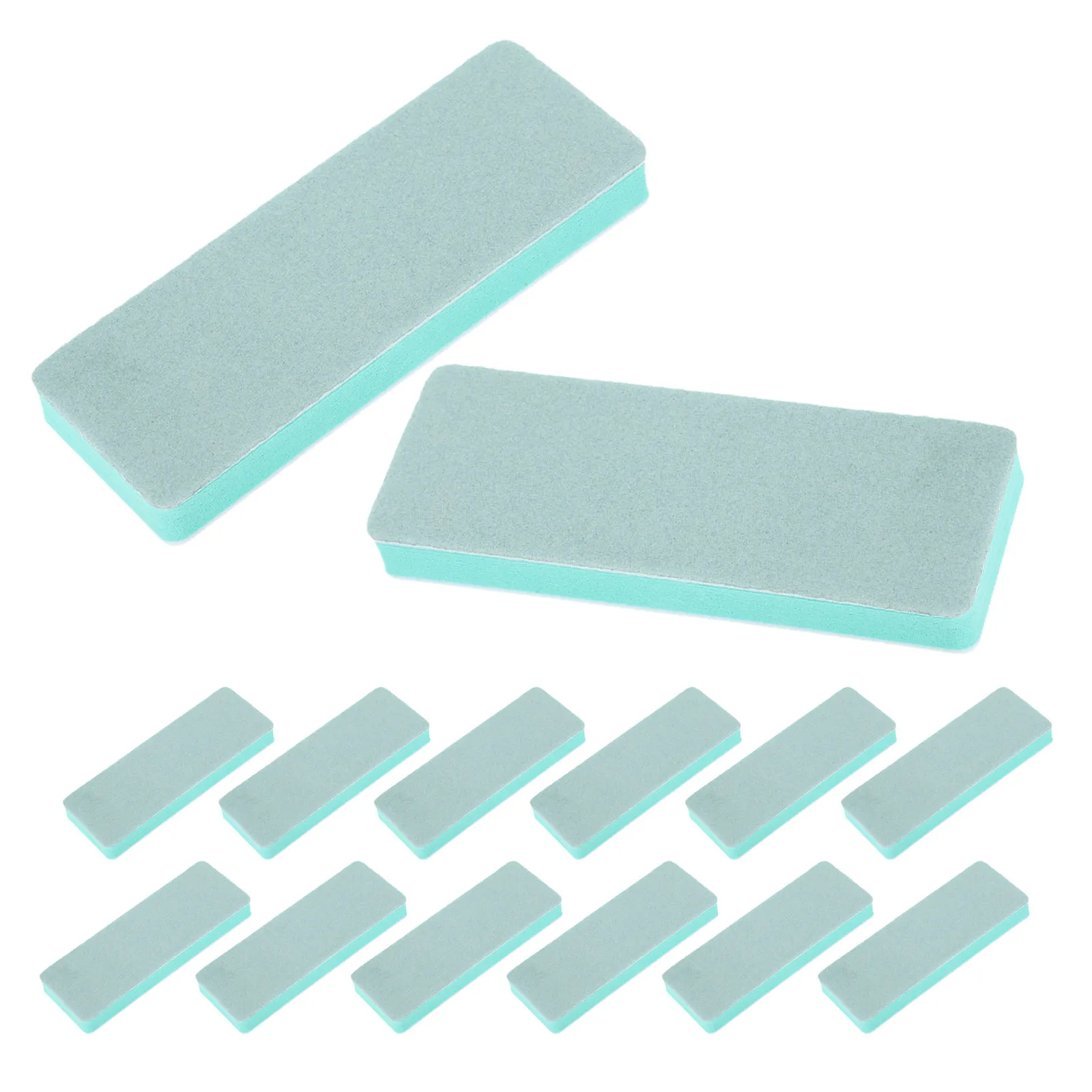 25Pcs Dual-Sided Nail Buffer Block Green White Soft Sponge Fine Abrasive Polishing Block for Manicure Wood Jade Plastic Modeling