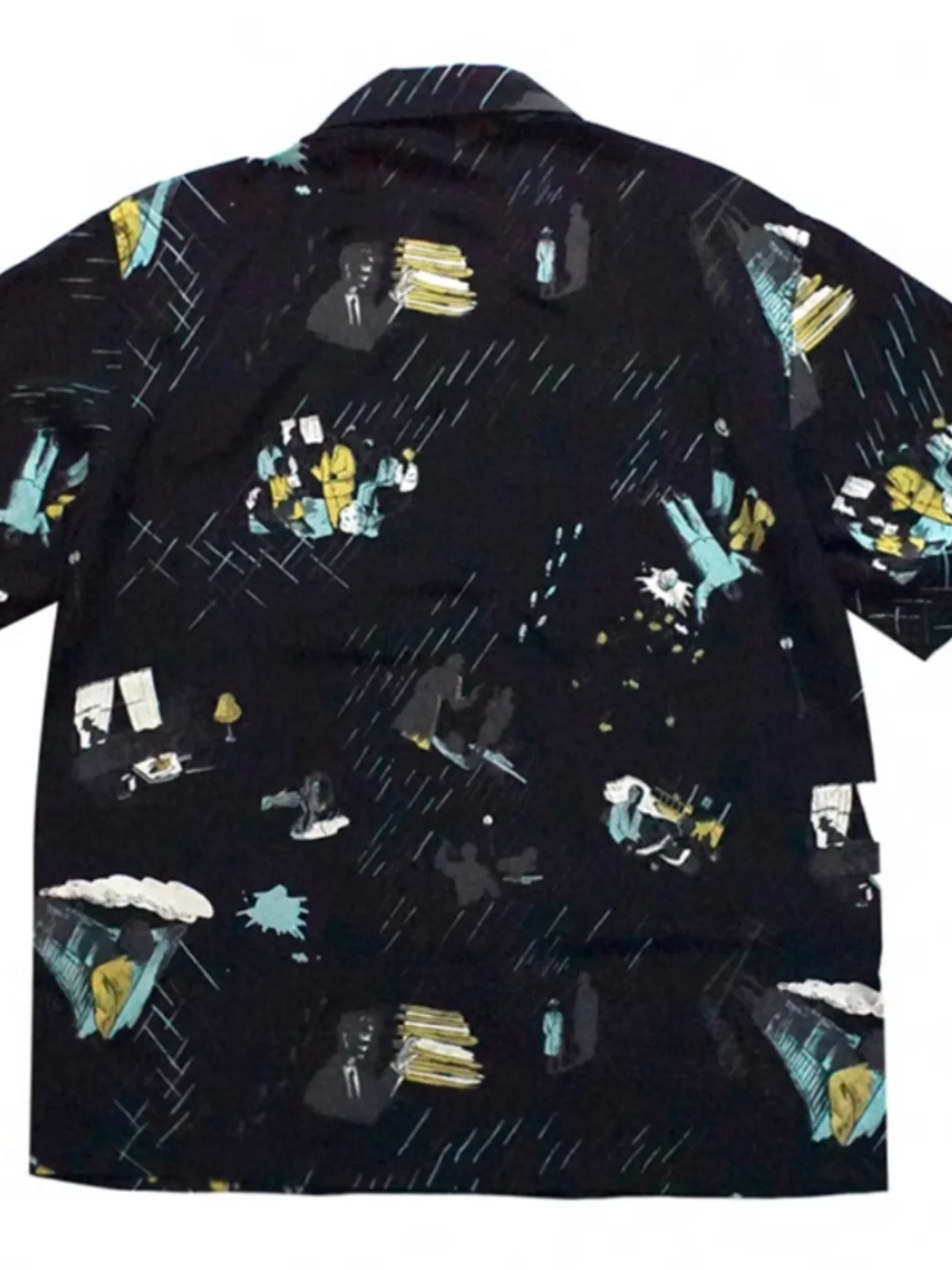 Japan cuba collar shirt cotton loose short sleeve shirt hawaiian thin porter