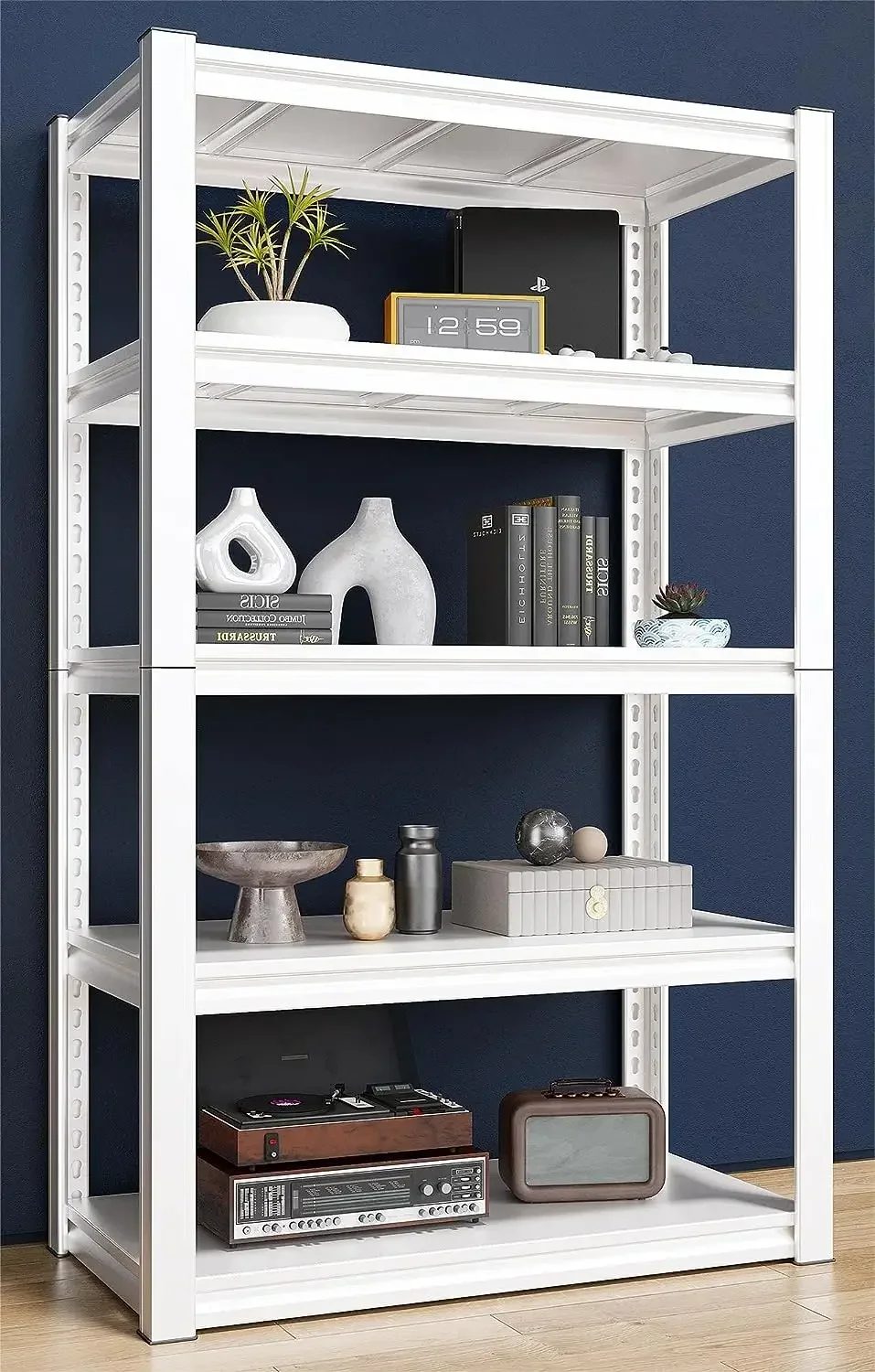 Raybee Garage Shelving Heavy Duty Storage Shelves Hold Adjustable Garage Storage Shelves, 5-Tier Metal Shelving Unit for Garage