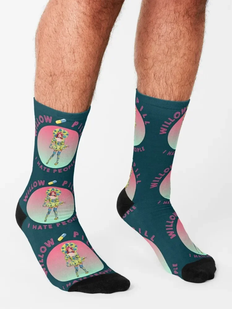 Willow Pill-I Hate People-Chaussettes de rugby personnalisées, pour enfants et femmes