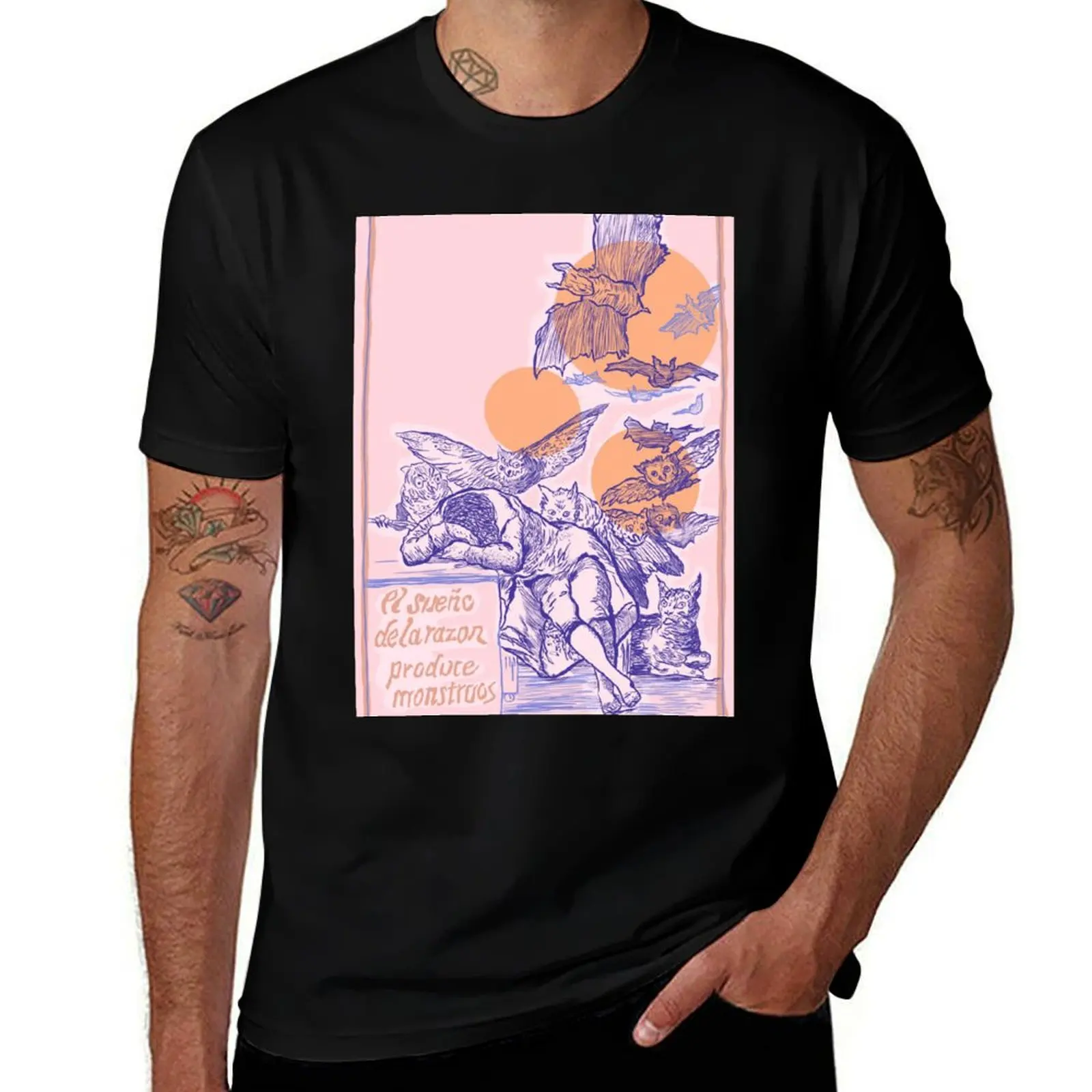 the sleep of reason produces monsters Goya design T-Shirt t shirt man luxury T-Shirt