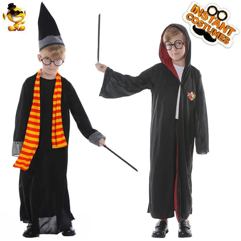 

loween Children's Little Magician Classic Film And TV Cosplay Costume Performance Outfit Small Boy Magician Costume
