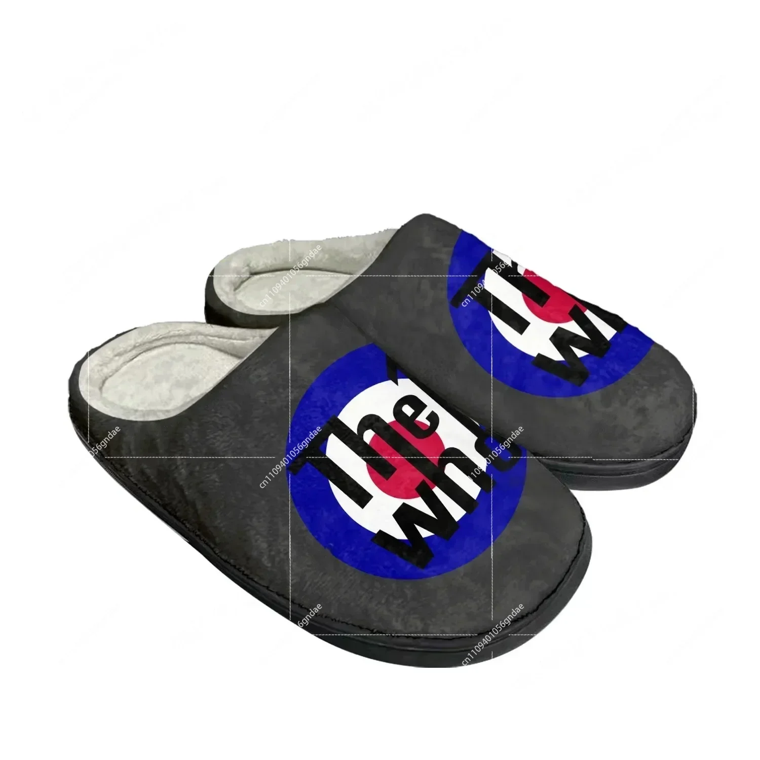 The Who Pop Rock Band Home Cotton Custom Slippers Mens Womens Sandals Plush Bedroom Casual Keep Warm Shoe Thermal Slipper Black