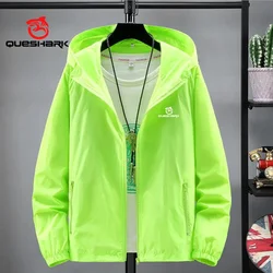 Queshark Men Women Summer Quick Dry Ultrathin Ultralight Sunscreen UV Reflective Cycling Jacket Bicycle Coat Skin Windbreaker