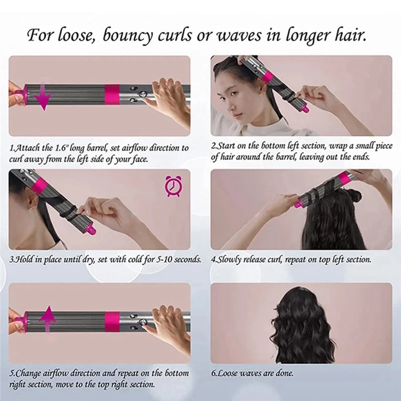 For Dyson Airwrap Hair Styler Curler Nozzle Curling Iron Accessories Curly Hair Styling Machine HS01 HS05 HD08 Parts B