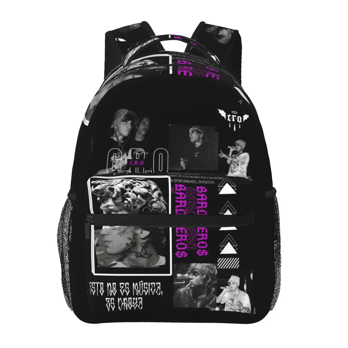 Rapper Cro Graphic Student Backpack School Bag Hiking Travel Daypack for Men Women Fashion Bookbag Shoulder Bags