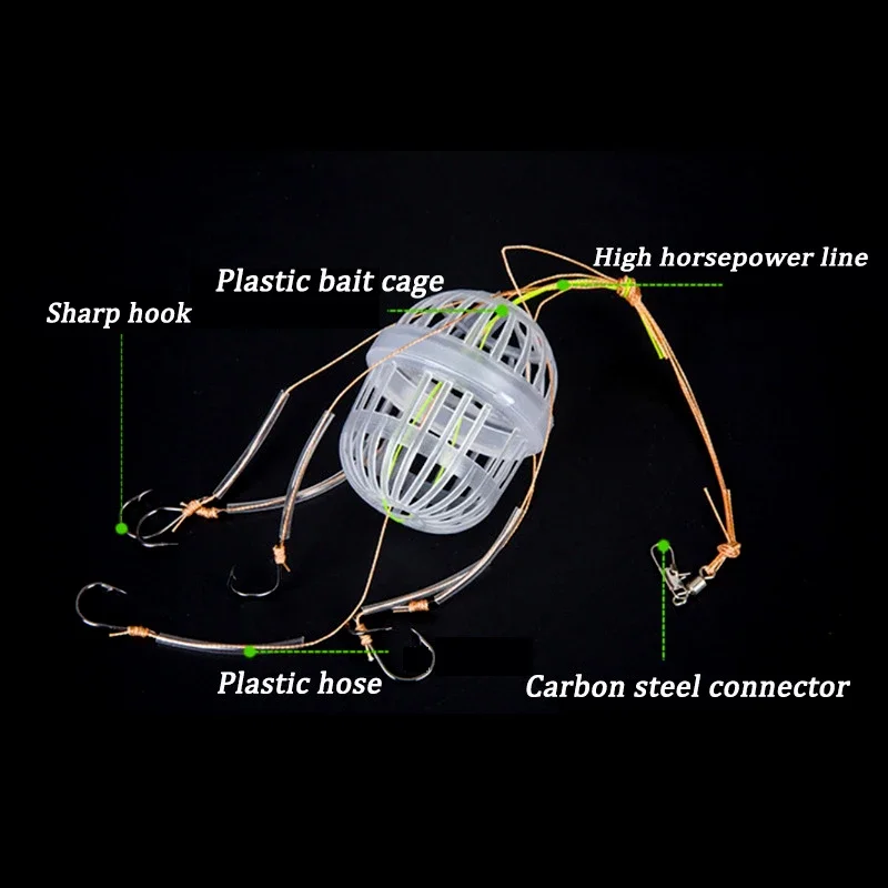 1กล่องตะขอระเบิดสายเบ็ด-น้ำมอนสเตอร์เงินปลาคาร์พและตะกร้า peralatan pancing เอ็นตกปลา bighead เพื่อป้องกันการพัวพัน