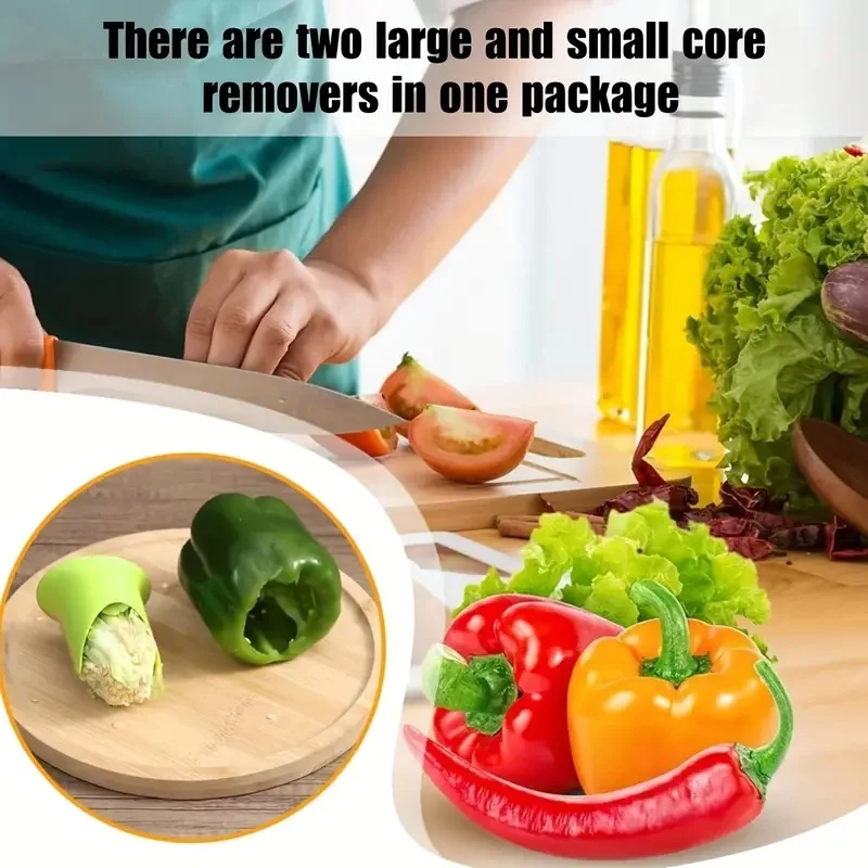 Pepper Core Remover, Bell Pepper & Tomato Corer, Kitchen Fruit Vegetable Seed Remover view 3