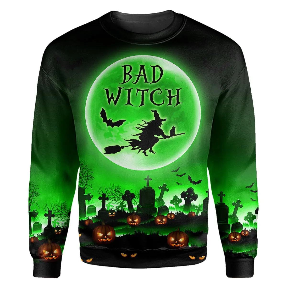 

PLstar Cosmos Bad Witch Halloween 3D All Over Printed Mens Sweatshirt autumn Unisex Casual crew neck long sleeve pullover TDD69