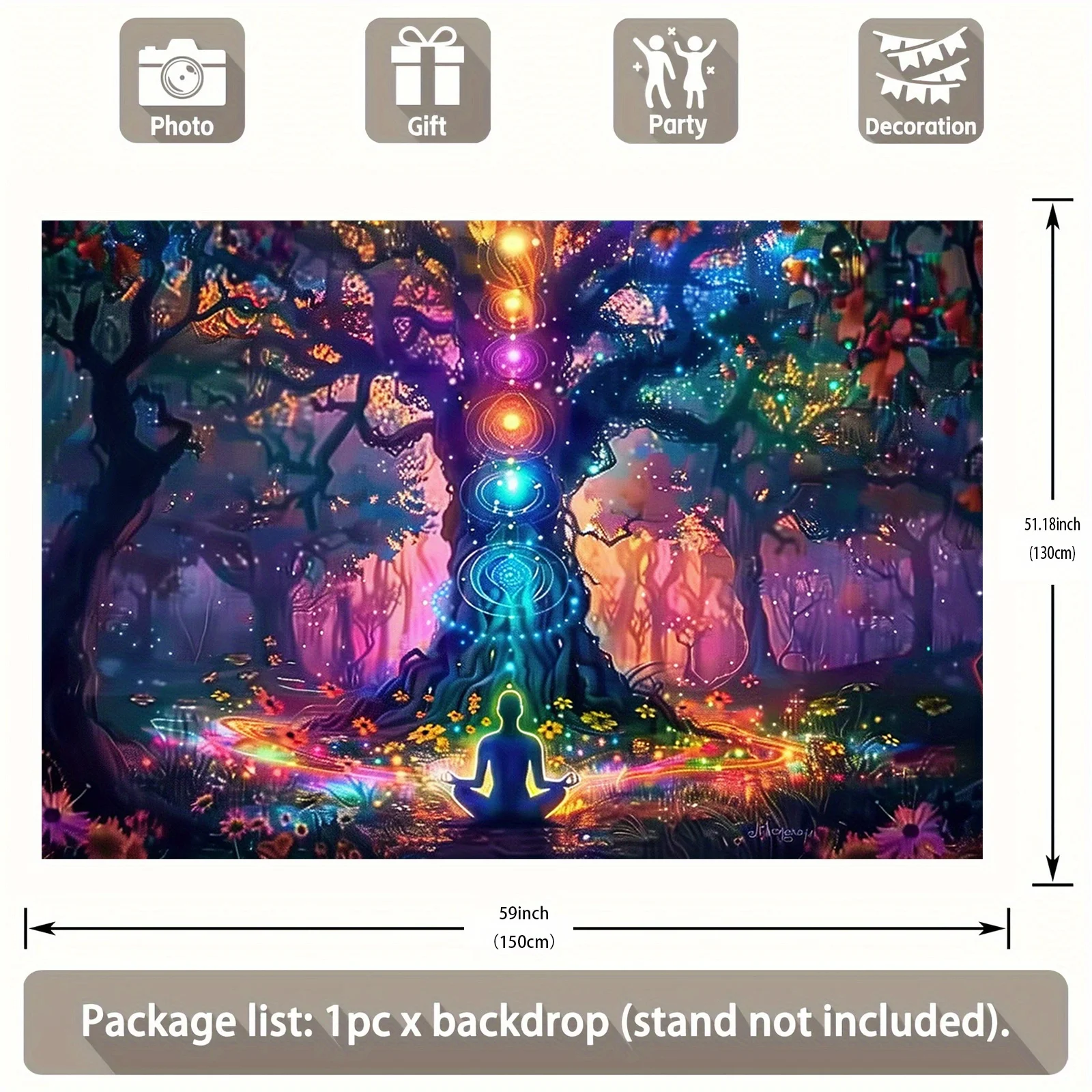 Healing Tree of Life Tapestry Chakra Artwork for Meditation And Spiritual Decor Perfect for Bedrooms