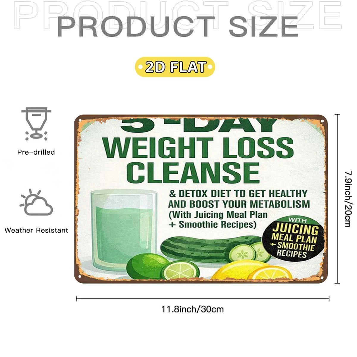 2D Flat 1pc,3-Day Weight Loss Cleanse: Detox Diet to Get Healthy and Boost Your Metabolism (with Juicing Meal Plan
