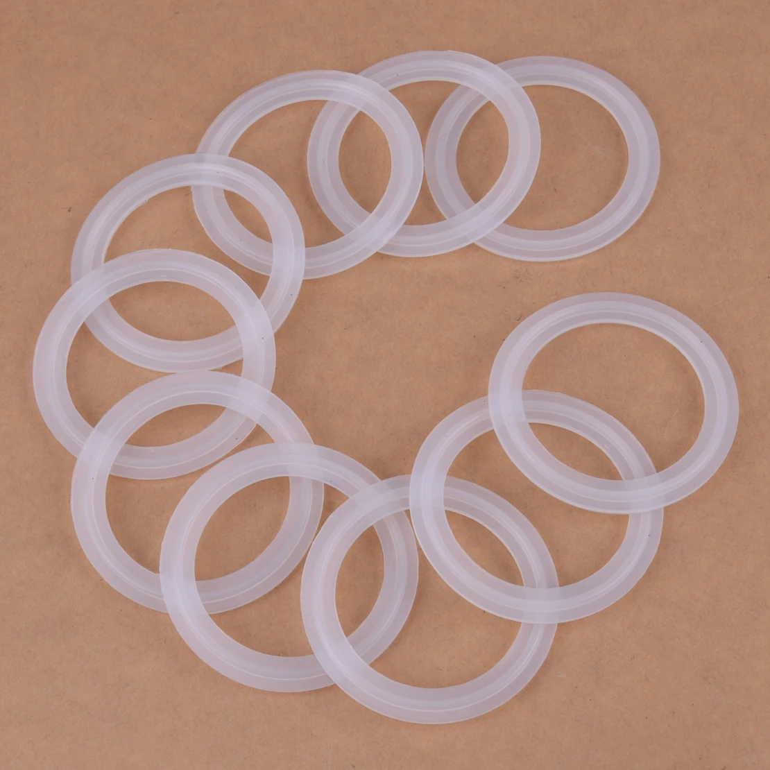 LETAOSK 10pcs Milky 6.4 x 4.8cm Silicone Sanitary Clamp Gaskets Strip Silicone Dairy Brewing Tri Clover Seal Parts Homebrew