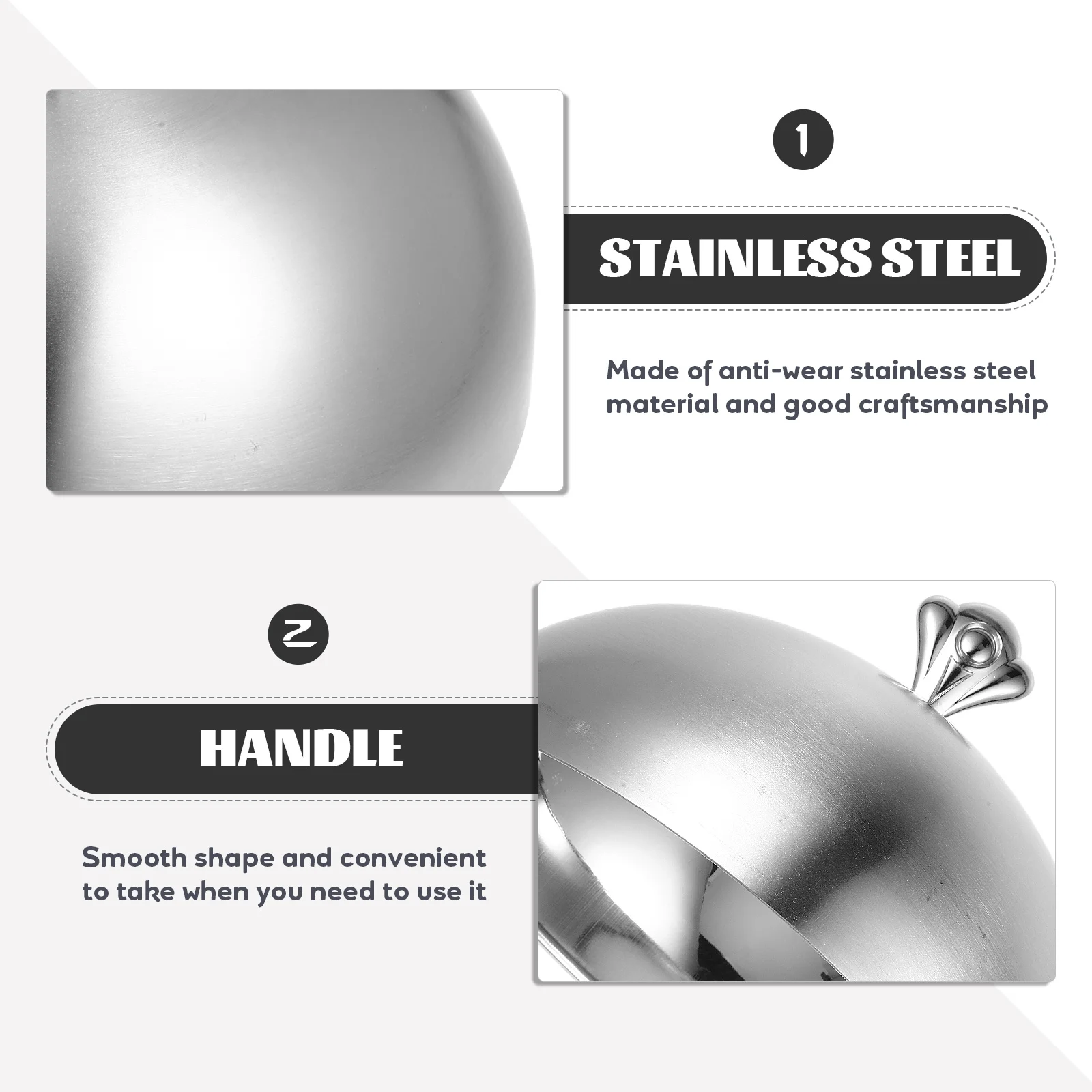 

Stainless Steel Food Dome Shaped Lid for Bacon Beef Burgers Poultry Breads Grilled Cookouts Metal Food Cover Dish Cover Kitchen