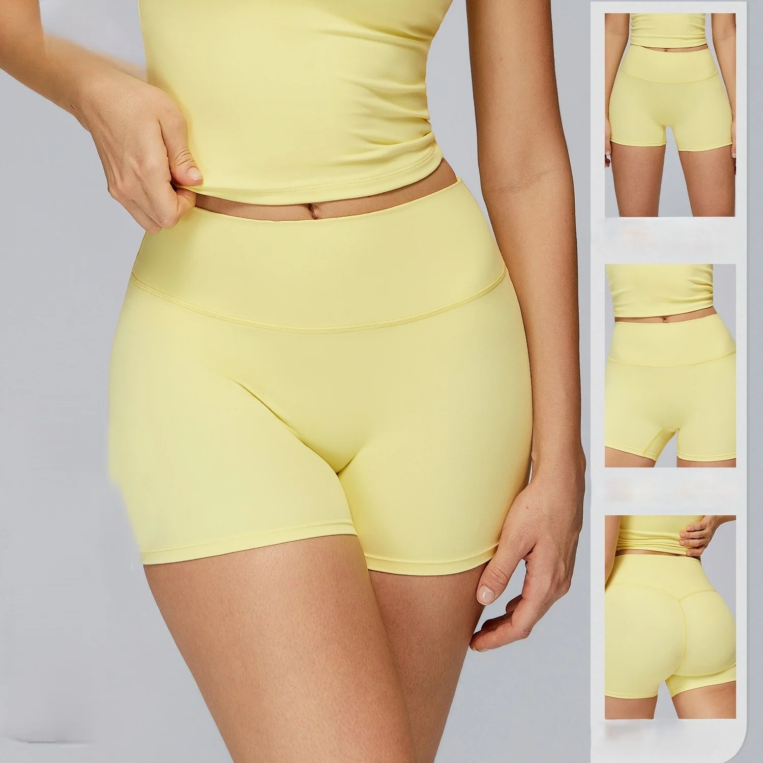 요가 반바지 베이지 여성용 휴가용 루즈핏 편안한 화이트 데님룩 광택 가을 스타일 플레어 패셔너블 디테일 염색