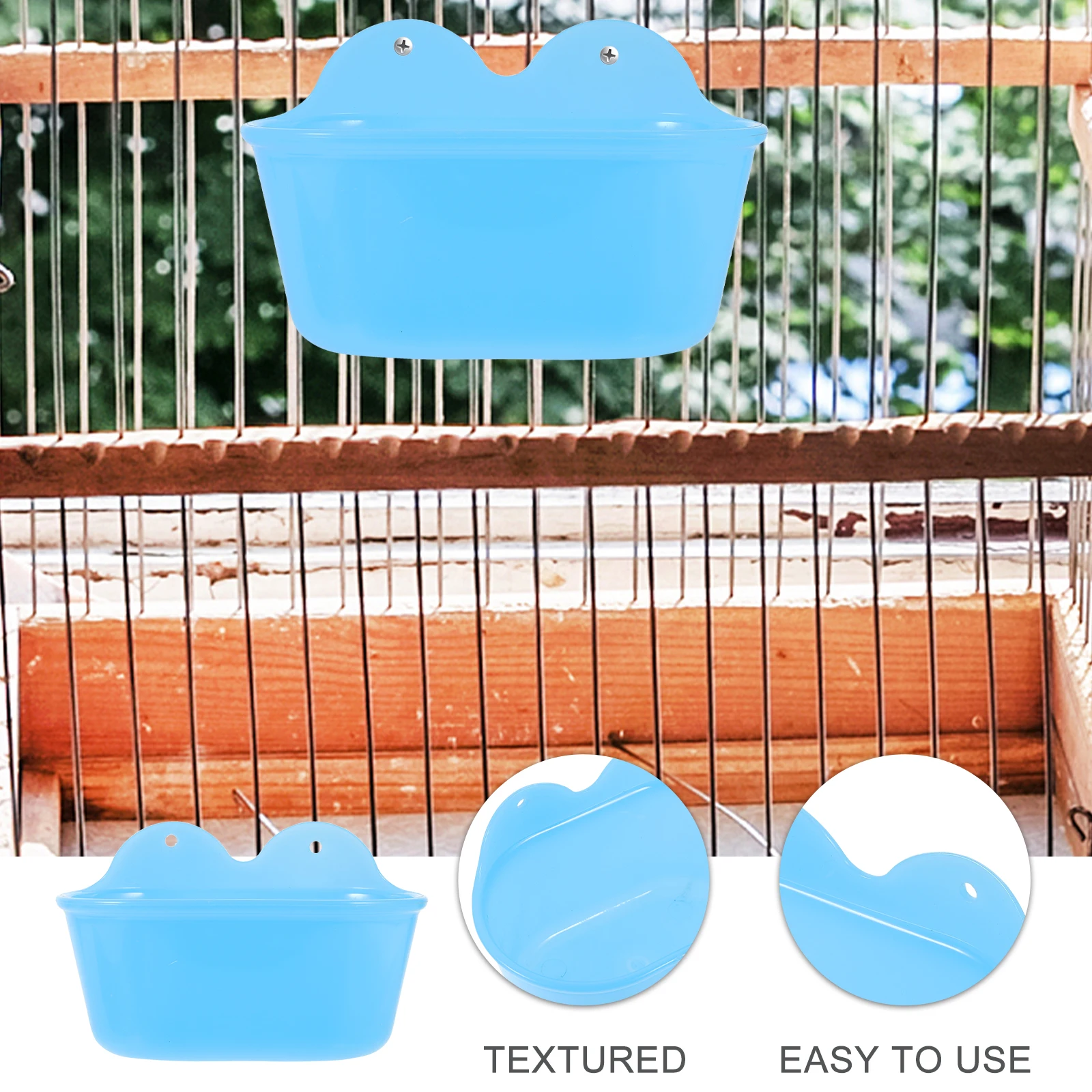 

Bird Bath Bowl Hanging Parrot Bath Tub Feeding Dish Lightweight Easy Install Cage Bird Tub Birdbath Bowl Parrot Accessories