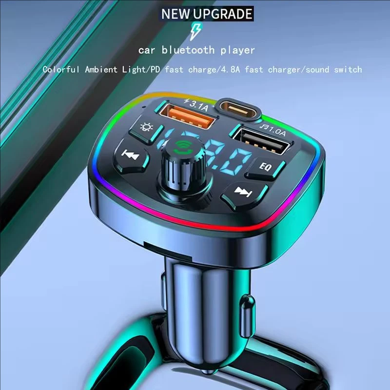 

USB Adapter Car MP3 Player Bluetooth 5.0 FM Transmitter Handsfree Car Radio Modulator with Built-in Mic USB Quick for Car