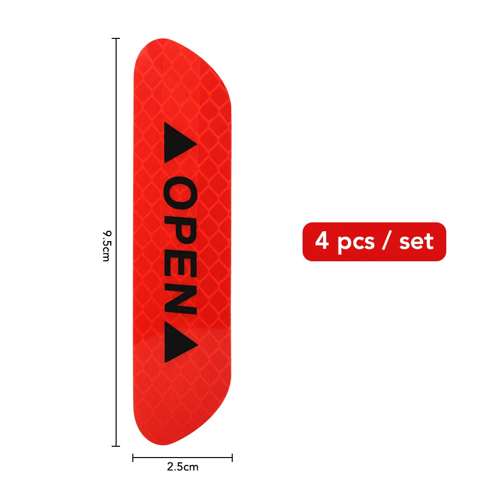 Car Door Sticker Safety Open Warning Reflector Tape For Ford Fiesta Ranger Focus Kuga Mustang S-MAX Transit Mondeo Fusion Esco