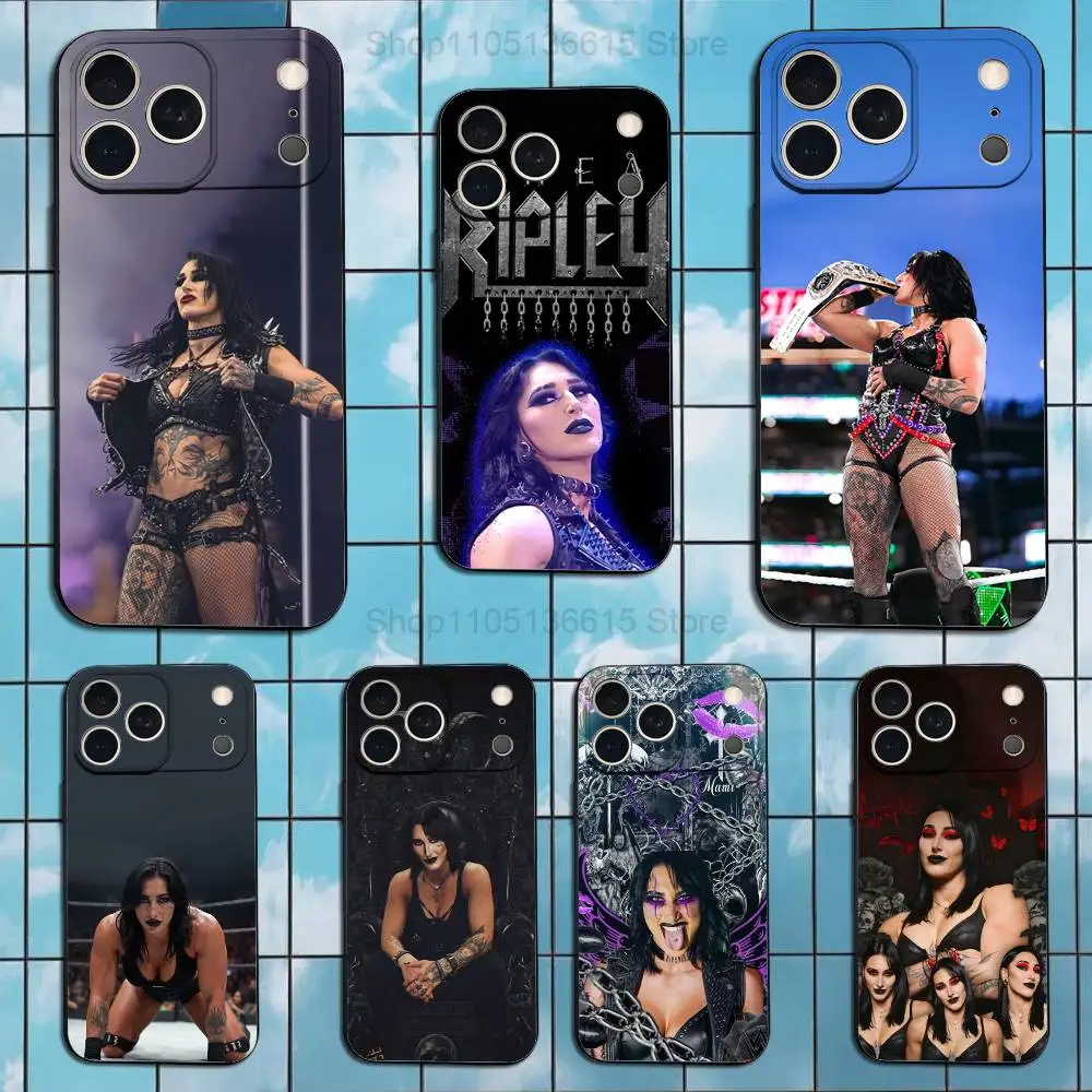 

Wrestler R-RHEA R-Ripley Case For iPhone 12,14,15,16,17,13,11,X,Mini,Plus,Pro Max,8,7,XR,SE,XS,Soft Silicone Black