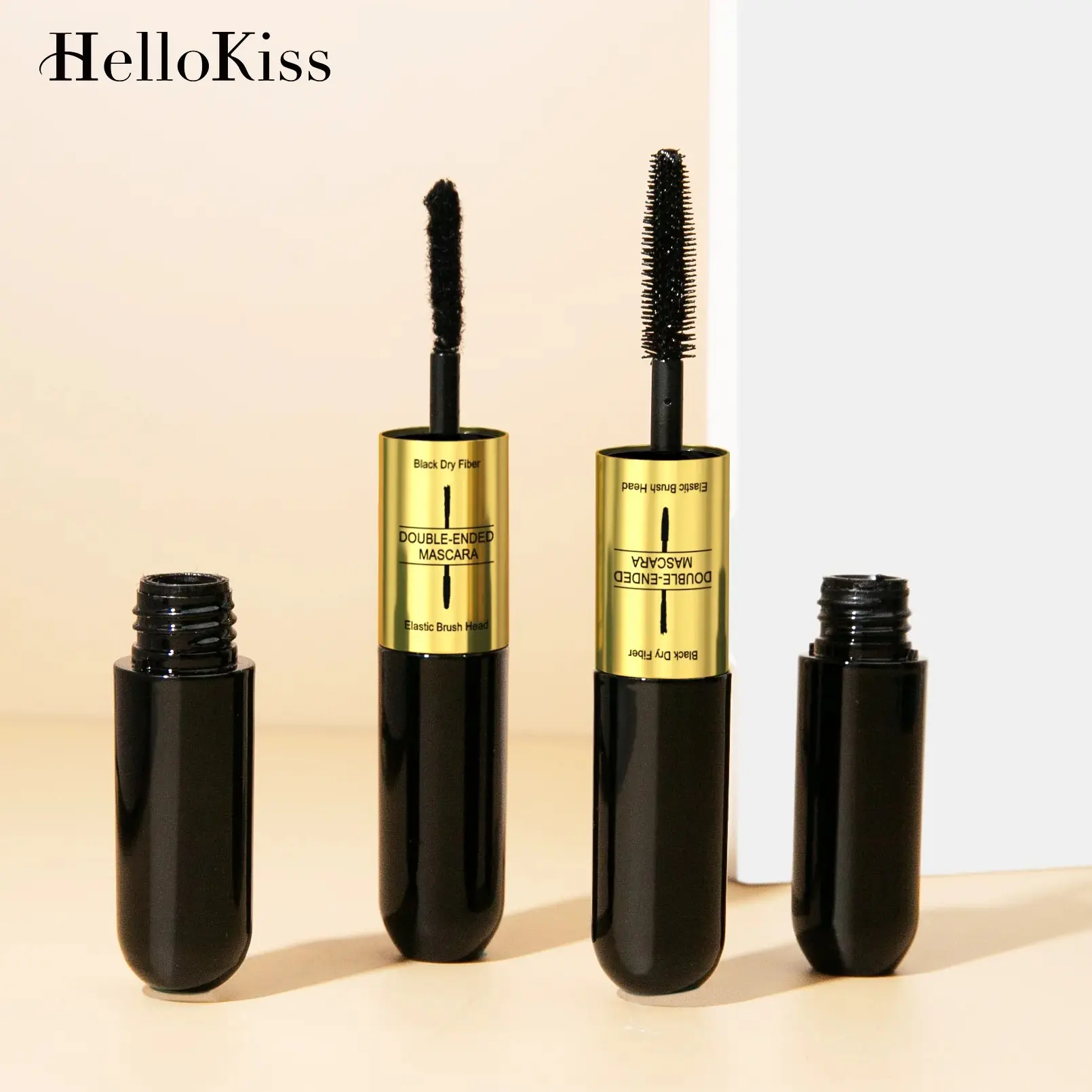 Double-ended 3D Mascara Waterproof Thick Long Lasting Lash Black Eyelashes Silk Fiber Lengthening Extension Volume Makeup