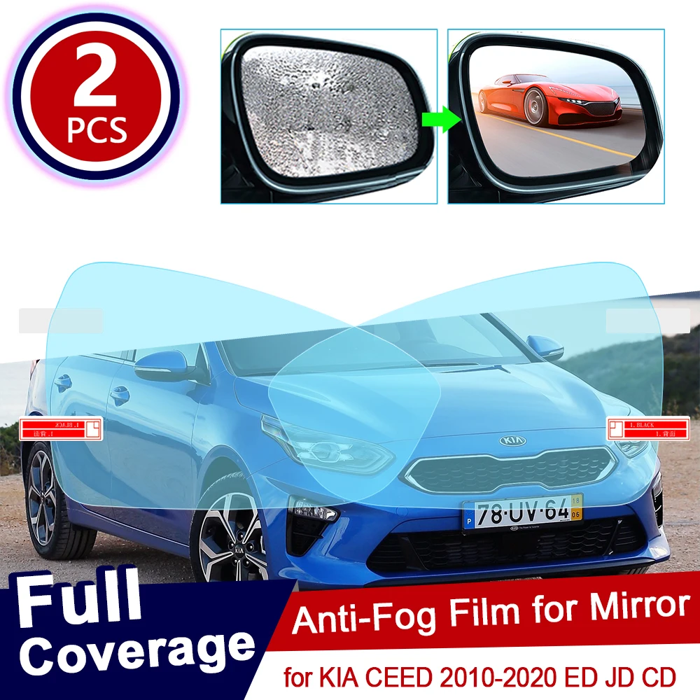 for KIA CEED 2010~2020 ED JD CD Full Cover Anti Fog Film Rearview Mirror Rainproof Clear Anti-fog Films Car Accessories 2019