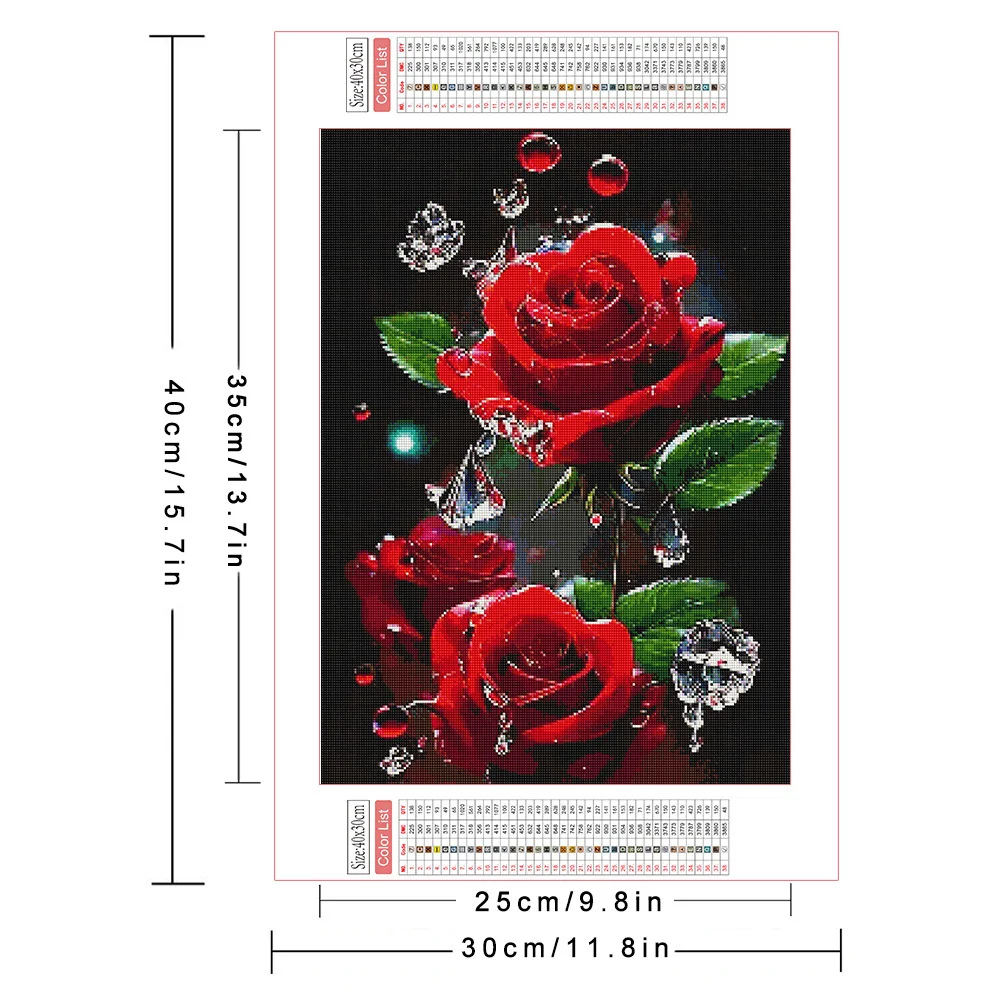AZQSD Diamond Painting Full Drill Rose Flower Rhinestones Pictures 5d Diy Embroidery Floral 30x40cm Mosaic Cross Stitch Kits