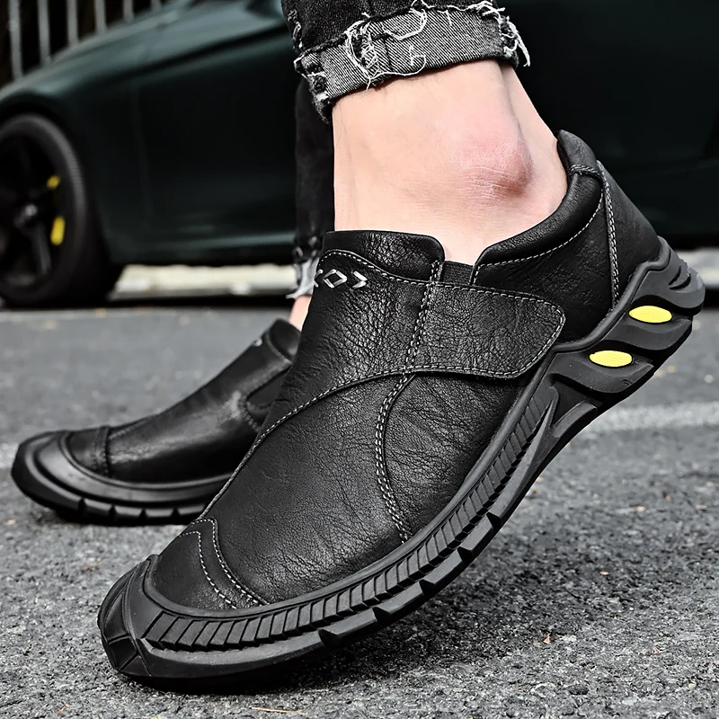 Genuine Leather Men Shoes Luxury Brand Casual Shoes Slip on Formal Loafers Male Driving Shoes Fashion Trekking Breathable Flats