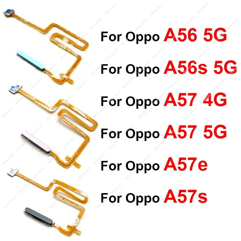 Fingerprint Sensor Flex Cable For OPPO A56 A56S A57 A57e A57S 4G 5G Touch Power Buttons Finger Print Sensor Flex Ribbon Parts