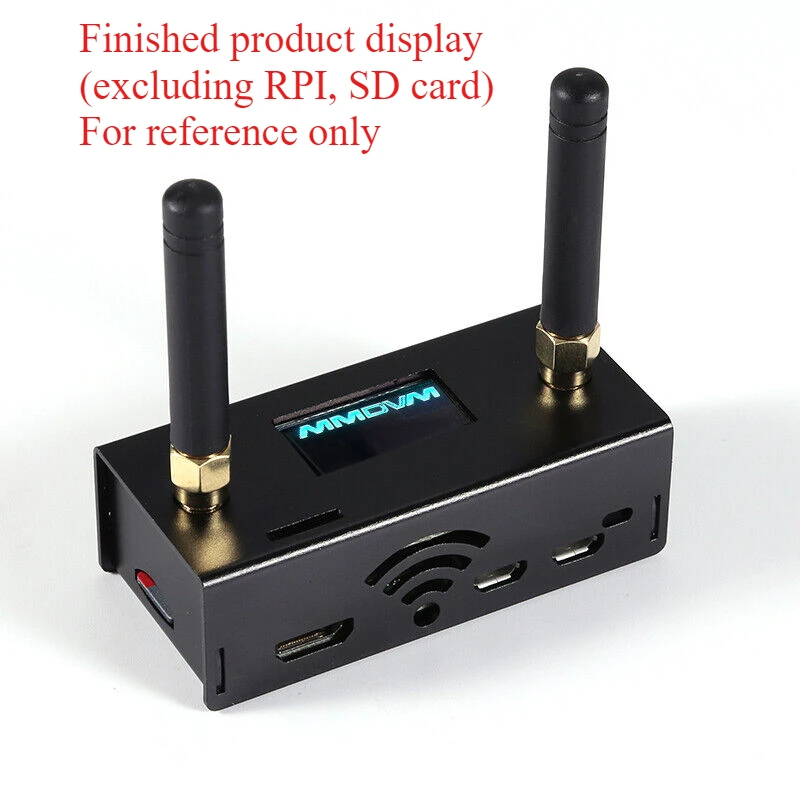 دوبلكس MMDVM_hs_dual_hat هوت سبوت UHF VHF هوائي مدمج يدعم P25 DMR YSF لـ Raspberry Pi + OLED + حافظة معدنية